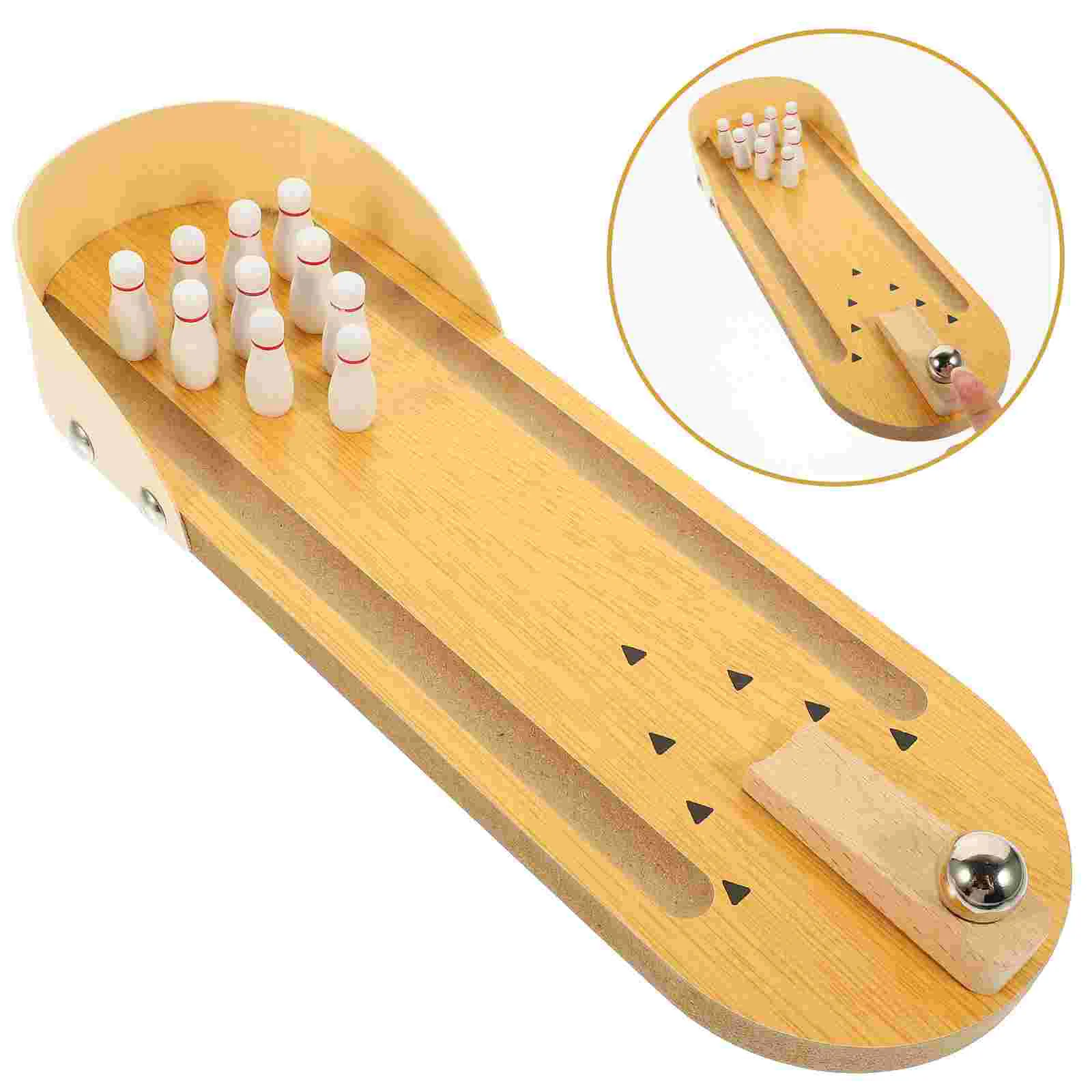 Bowling Accessories Anti-Alzheimer's Live Desktop Mini Bowling Elderly Game Toy Interactive Wooden Alzheimers Toys for Adults Abs Activities