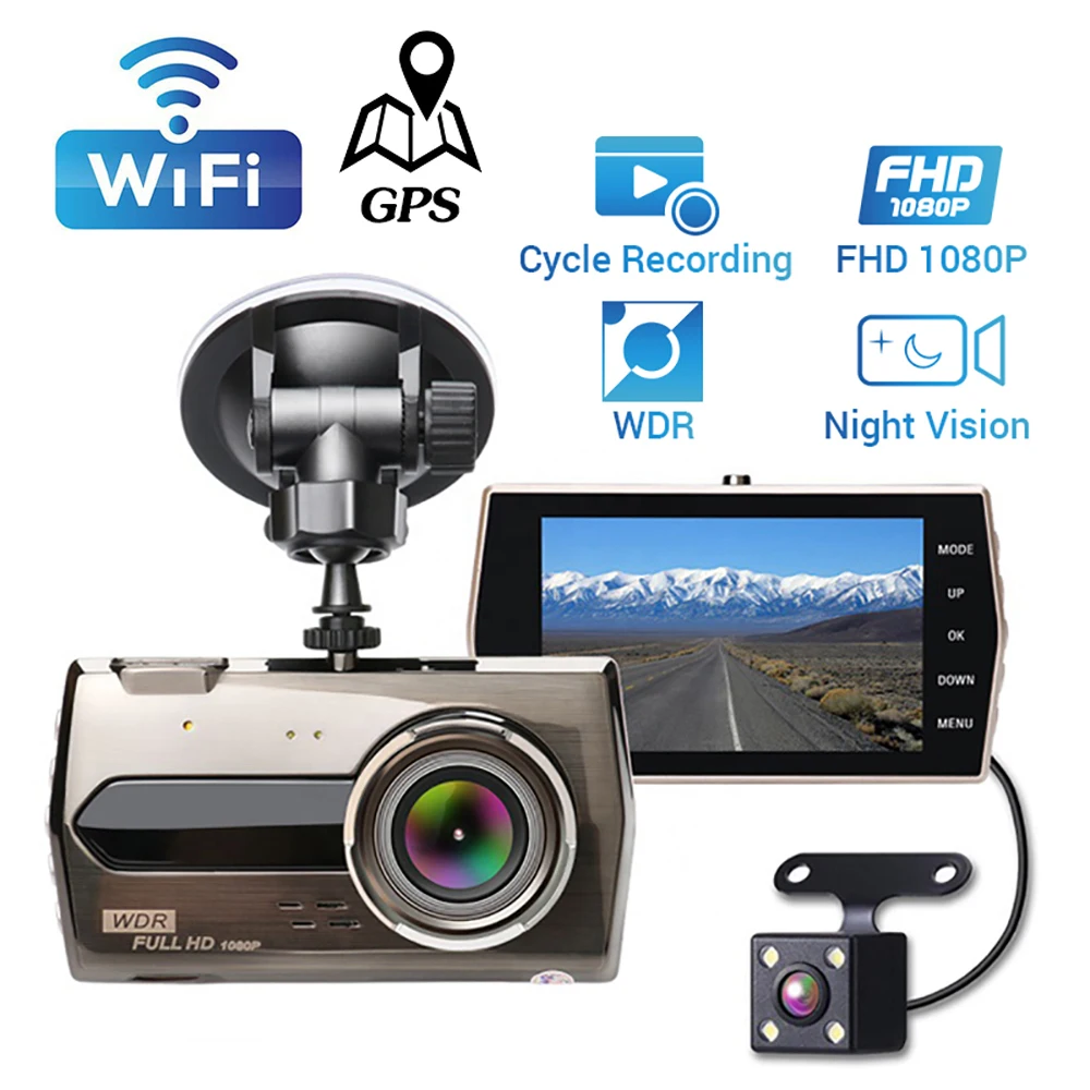 

Car DVR WiFi GPS Dash Cam Camera Vehicle HD 1080P Driving Video Recorder Car Accessories Night Vision Auto Black Box Registrar