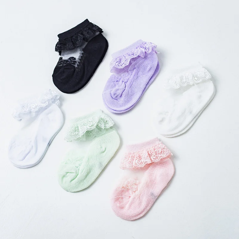 4 пары/партия, детские тонкие кружевные