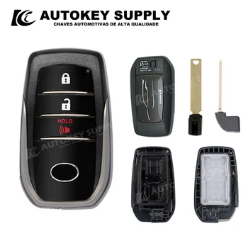 ForToyota Smart Card Key Shell 2 1 pulsanti con Logo sul coperchio posteriore (Slot laterale singolo) Autokeysupply AKTYS341