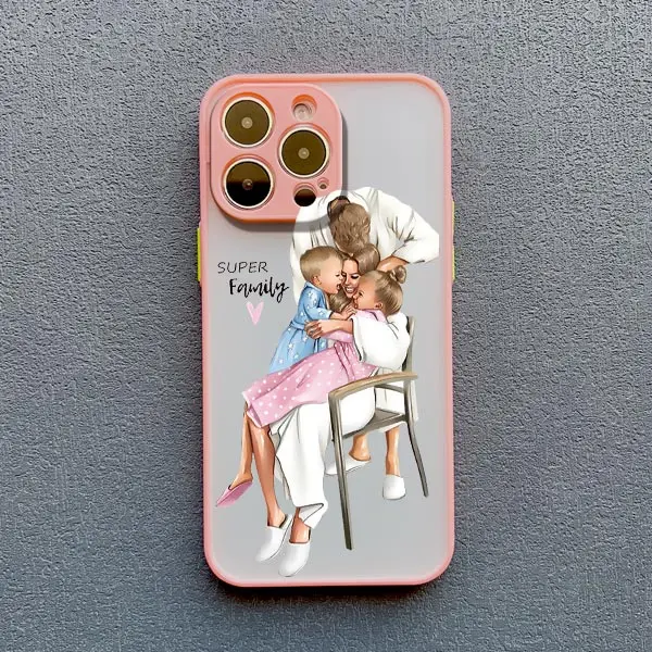 Super Mom Baby Mädchen Sohn Handyhülle für iPhone 13 12 11 Pro Max Mini 17 16 14 15 Pro Max Plus X XS XR 16 15 Plus Cartoon-Abdeckungen – Detail 11