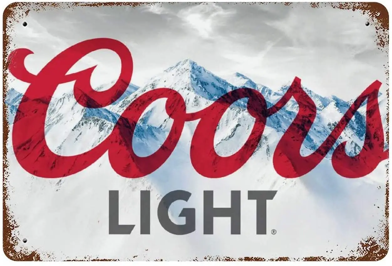 Keviewly Coors Light Beer Logo2 Tin Sign Metal Decor Wall Poster Door Plaque 11.8x7.9in |
