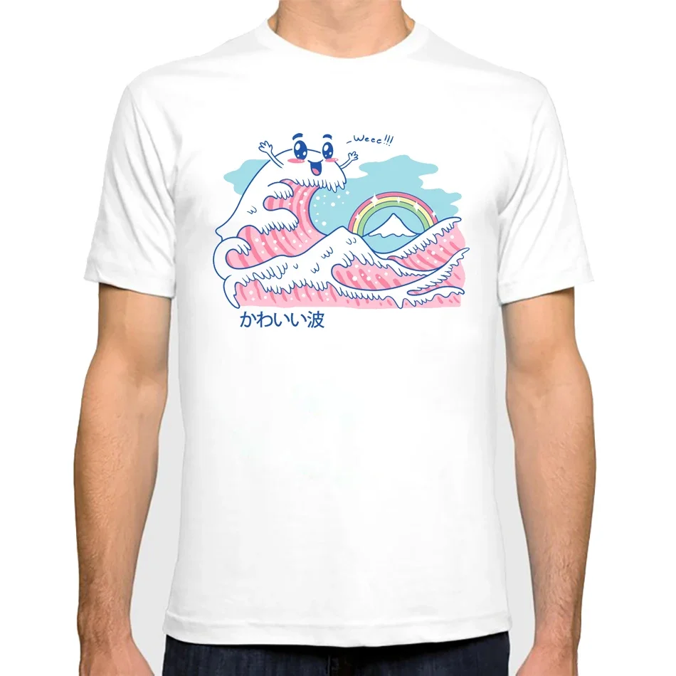 

Хипстерские дизайнерские топы с круглым вырезом, крутая уличная одежда, футболка, Мужская креативная графика, великолепная футболка с волнистым принтом и коротким рукавом