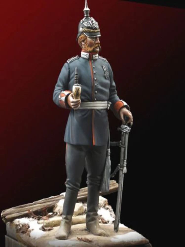 Neues unmontiertes 1/24 75 mm preußisches Offizier 75 mm stehend mit Basis Resin Kit DIY Spielzeug Unbemaltes Resinmodell