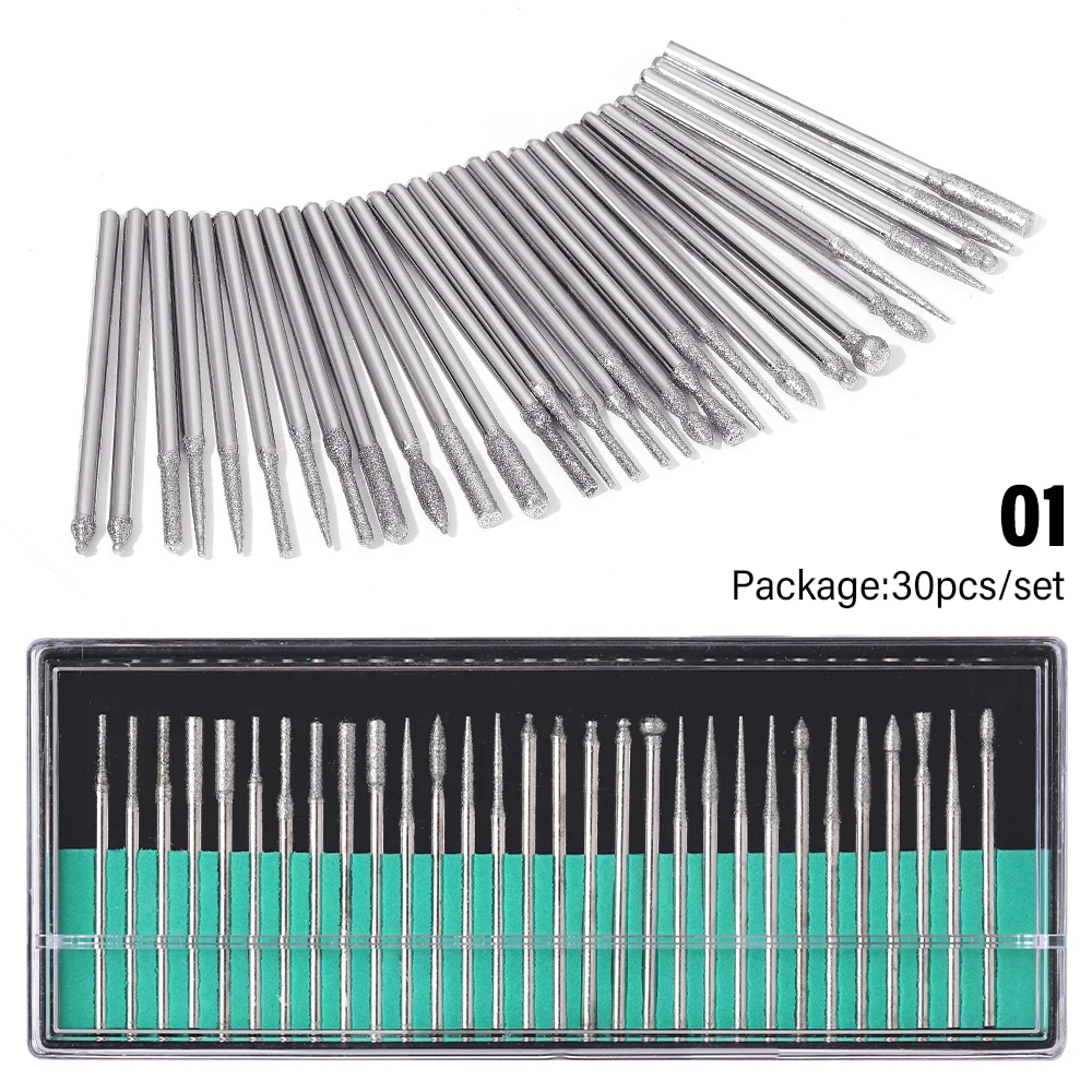 Boxed Nail Drill Bit Kit Metal Manicure Grinding Head Set For Gel Nail Polish Manicure Tool Accessories Nail Drill Bits Manicure Set