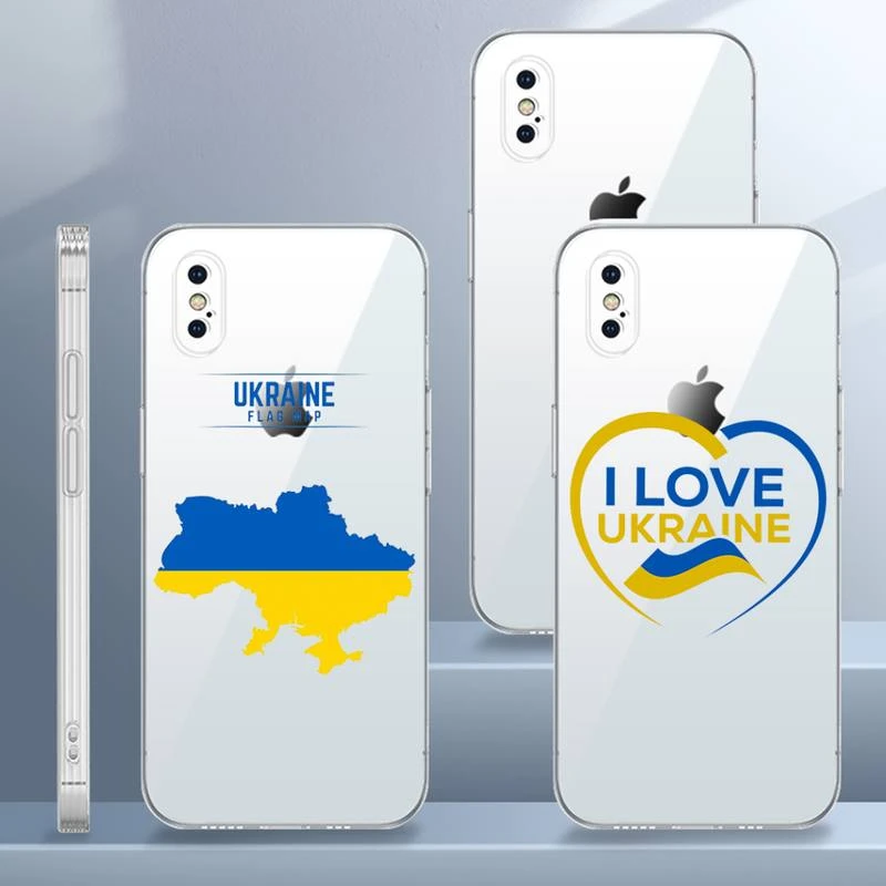 Ukrainian flag design logo Phone Case Transparent soft For iphone 12 11 13 7 8 6 s plus x xs xr pro max mini apple iphone 13 case