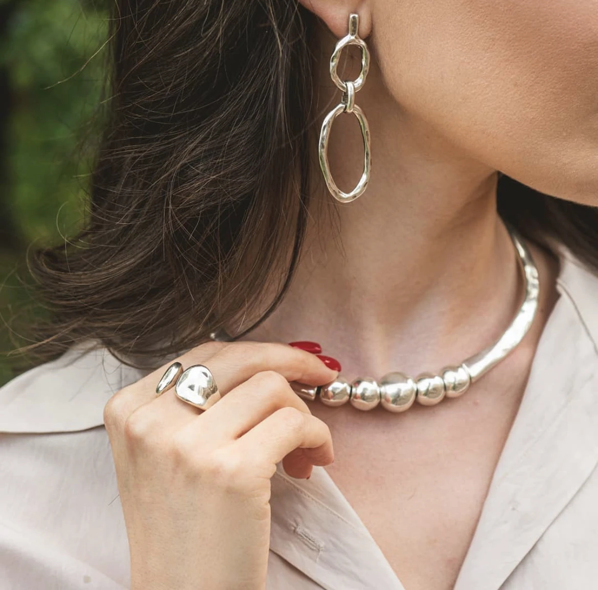 Yisheng alloy bead earrings, Silver clasp,  with logo, wholesale, new 2021, European fashion gift