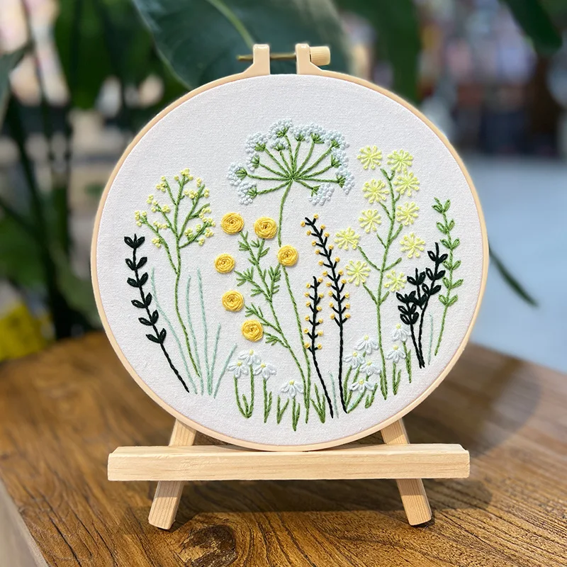 ערכת רקמה למבוגרים וילדים מתחילים ערכת התחלת רקמה ידנית ערכת סריגה צלבית מחותמת