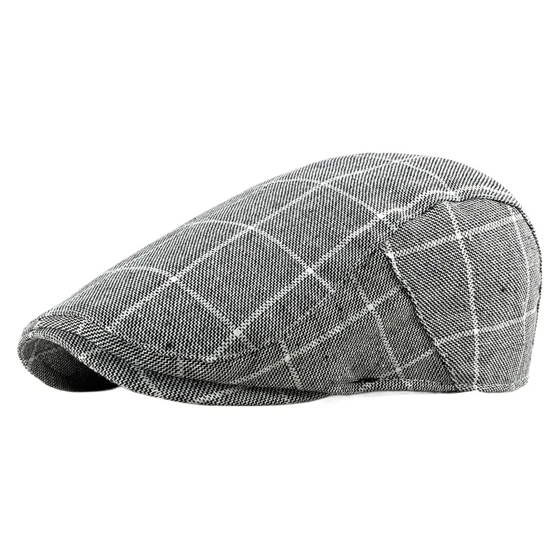 Englon Plaid Men's Beret Spring And Summer Korean Fashion Simple Casquette Women's Advance Hats Duckbill Cap Fashion