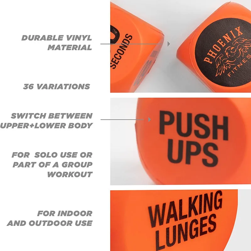Fitness RY1051 Exercise Dice for Workout Fun Fitness Decision Dice Switch Up Training Routines HIIT and Exercises Home and Gym
