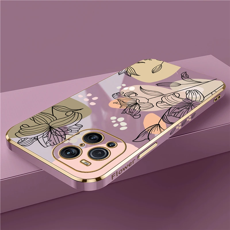Luxury Flower Pattern Design Plating Soft Phone Case