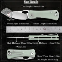 TRIVISA Folding Pocket Small Knife with Clip，Mini EDC Knife for Men,2.04”14C28N Steel Blade，G10 Handle for Women Camping Tools 2