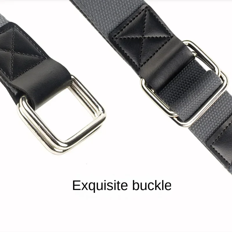 UNISEX Trend Double Loop Buckle Belt Canvas with Cargo Outdoor Sports Jeans Suit Pants Nylon Solid Belts for Men and Women