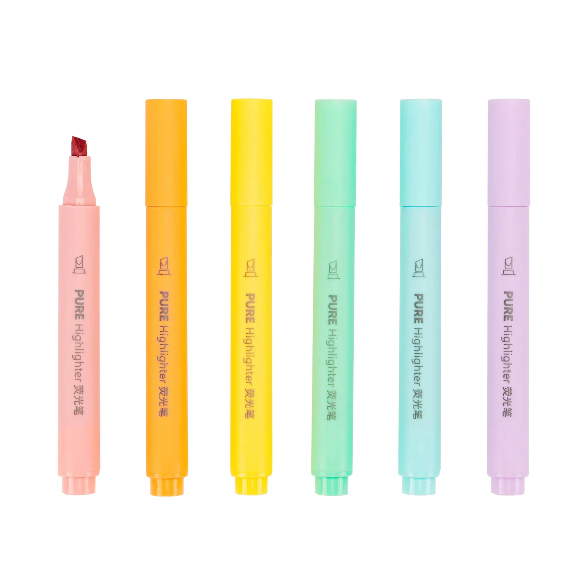 Pastel Color Macaron Highlighter Pen Marker Pens Fluorescent Pen Drawing Highlighters Cute Stationery School Supplies 6Pcs/set