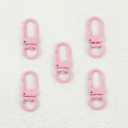 Colorful Macaron Keychain Clasps - Set of 10 for DIY Jewelry Accessories (6 Light Pink)