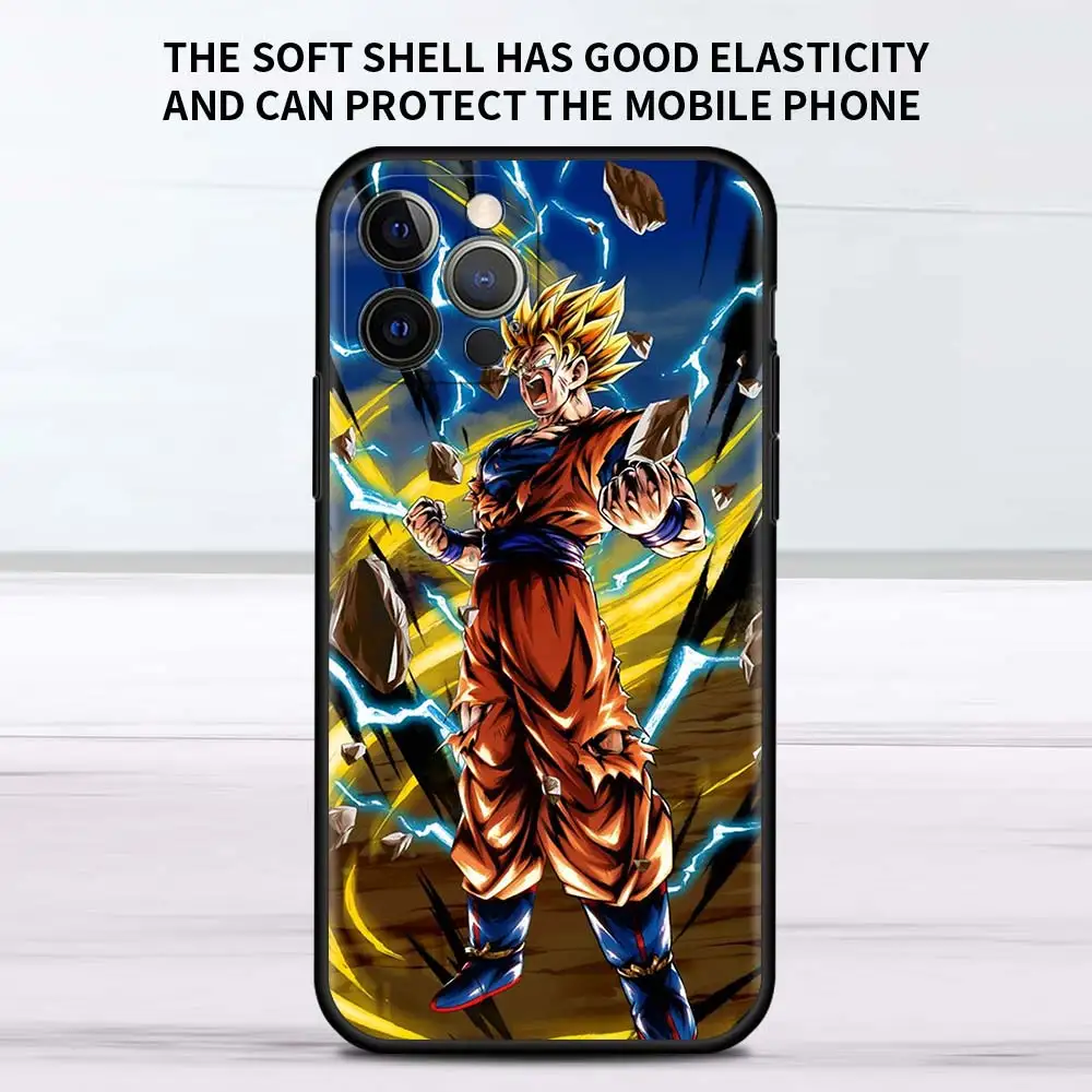 cool iphone 12 pro max cases Anime Dragon Ball Funda Case For Apple iPhone 13 11 12 Pro 7 XR X XS X Max 8 6 6S Plus 5 5S SE 2022 Phone Coque Black Soft Capas iphone 12 pro max silicone case