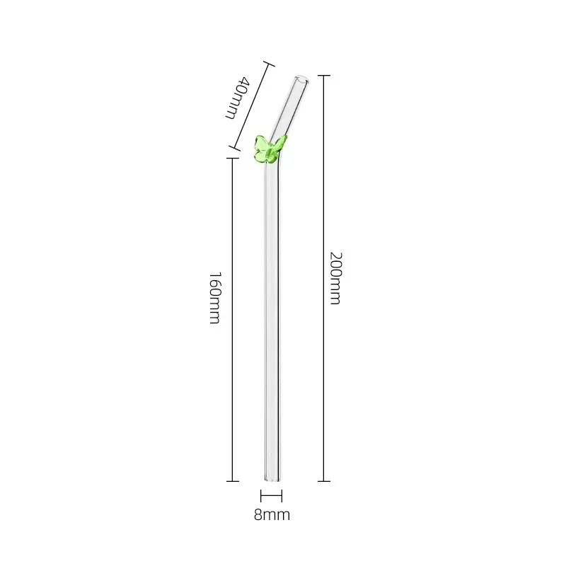 Eco-Friendly Butterfly & Flower Shaped Glass Straw