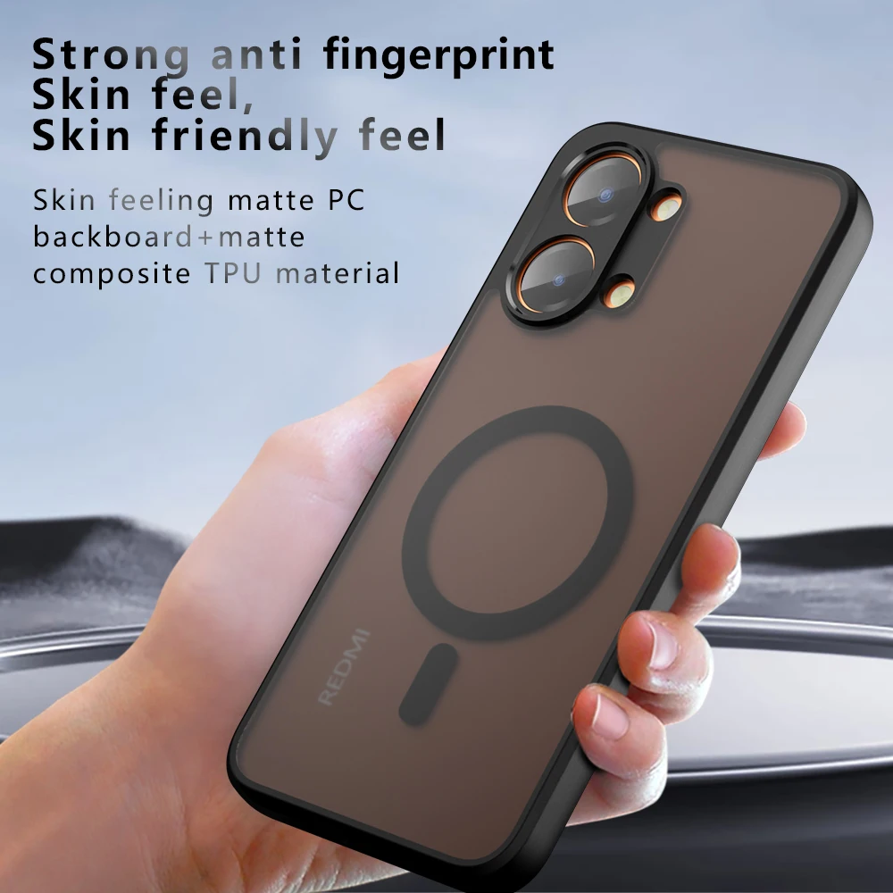 Magnetic Wireless Charging Translucent Matte Shockproof Phone Case