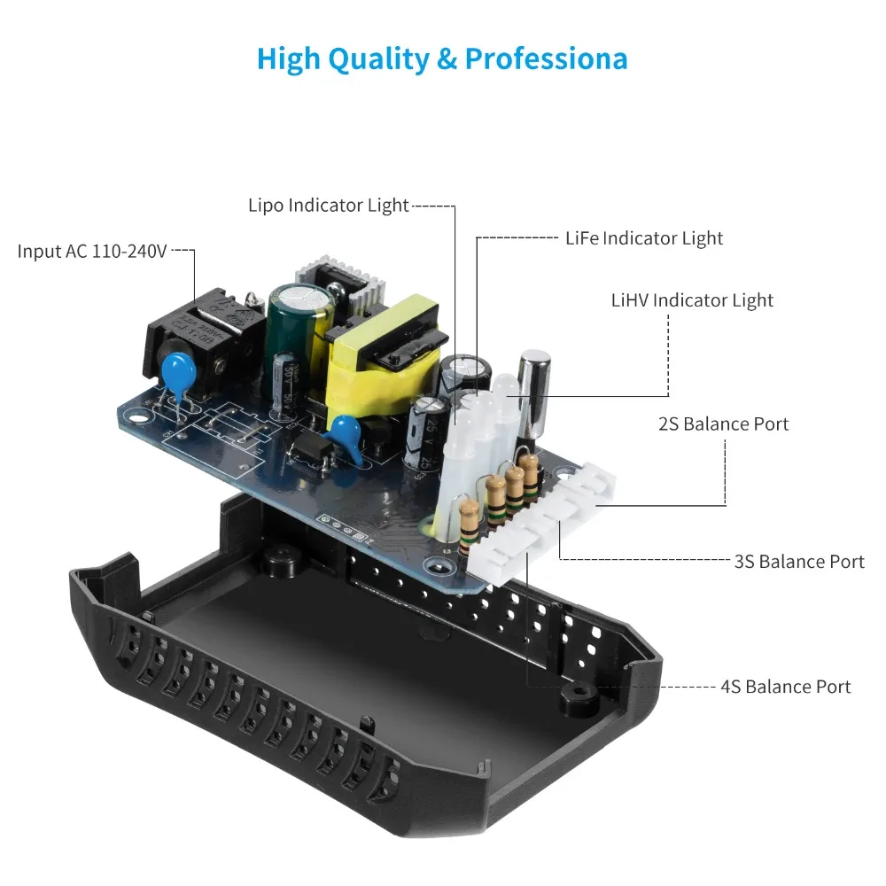 HTRC H4AC Mini Chargeur d'Équilibre 20W 2-4S Lipo LiFe LiHV