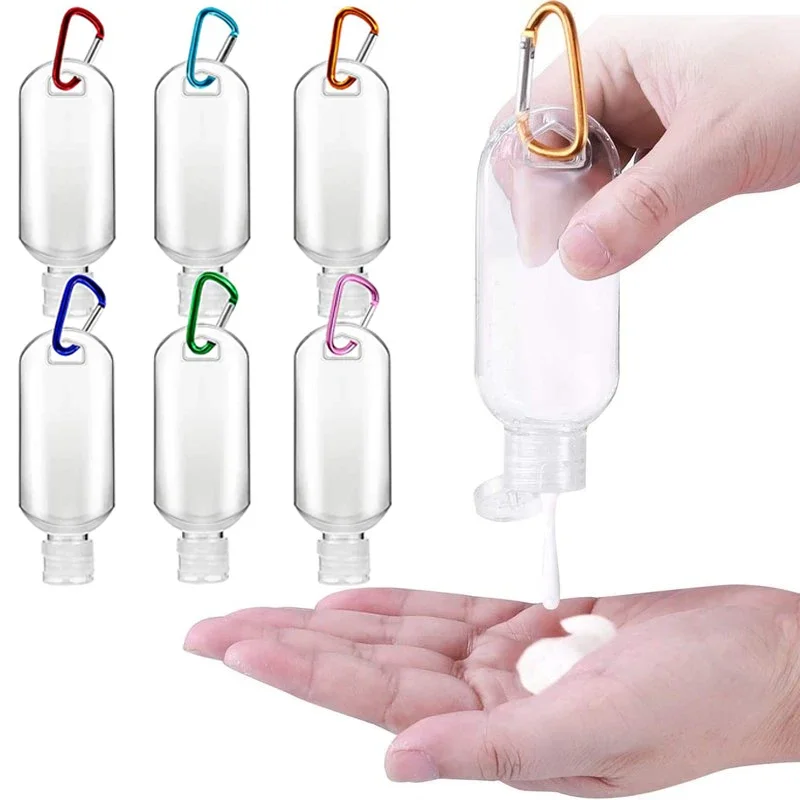 Refillable Bottles 2PCS with Hook Alcohol Disinfectant Hand Sanitizer Empty Soap Dispenser Outdoor Portable Container Bottle refillable bottle refillable plastic bottles
