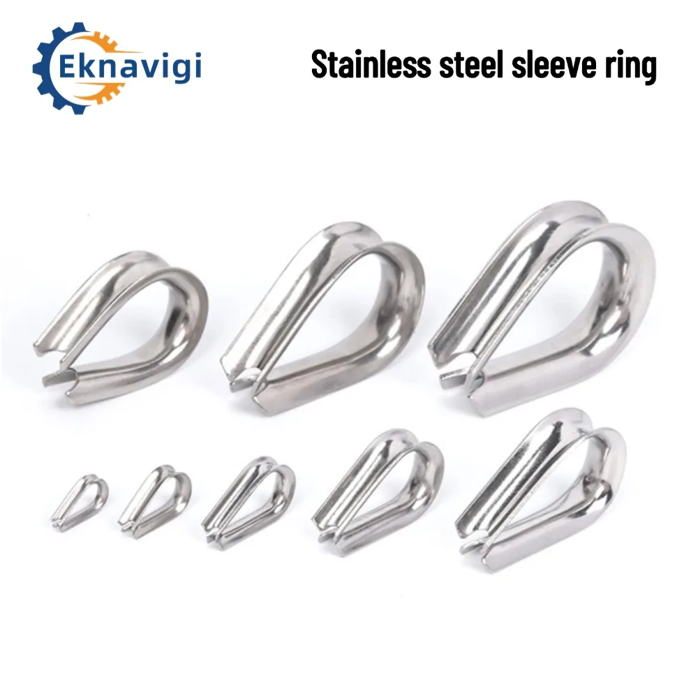 Stainless Steel 304 European Steel Wire Rope Sleeve Chicken Core Ring Nylon Rope Sleeve Amusement Net Ring 5/10PCS stainless steel cable rope