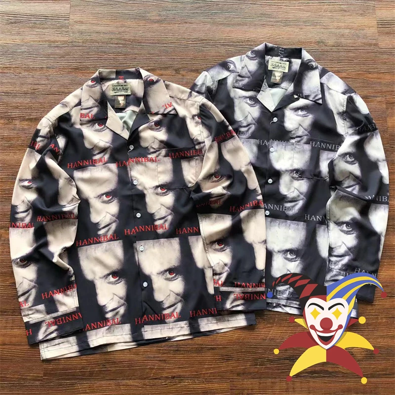 

WACKO MARIA Hawaiian Long Sleeved Movie Image Print Shirt Men Women Vintage Shirts