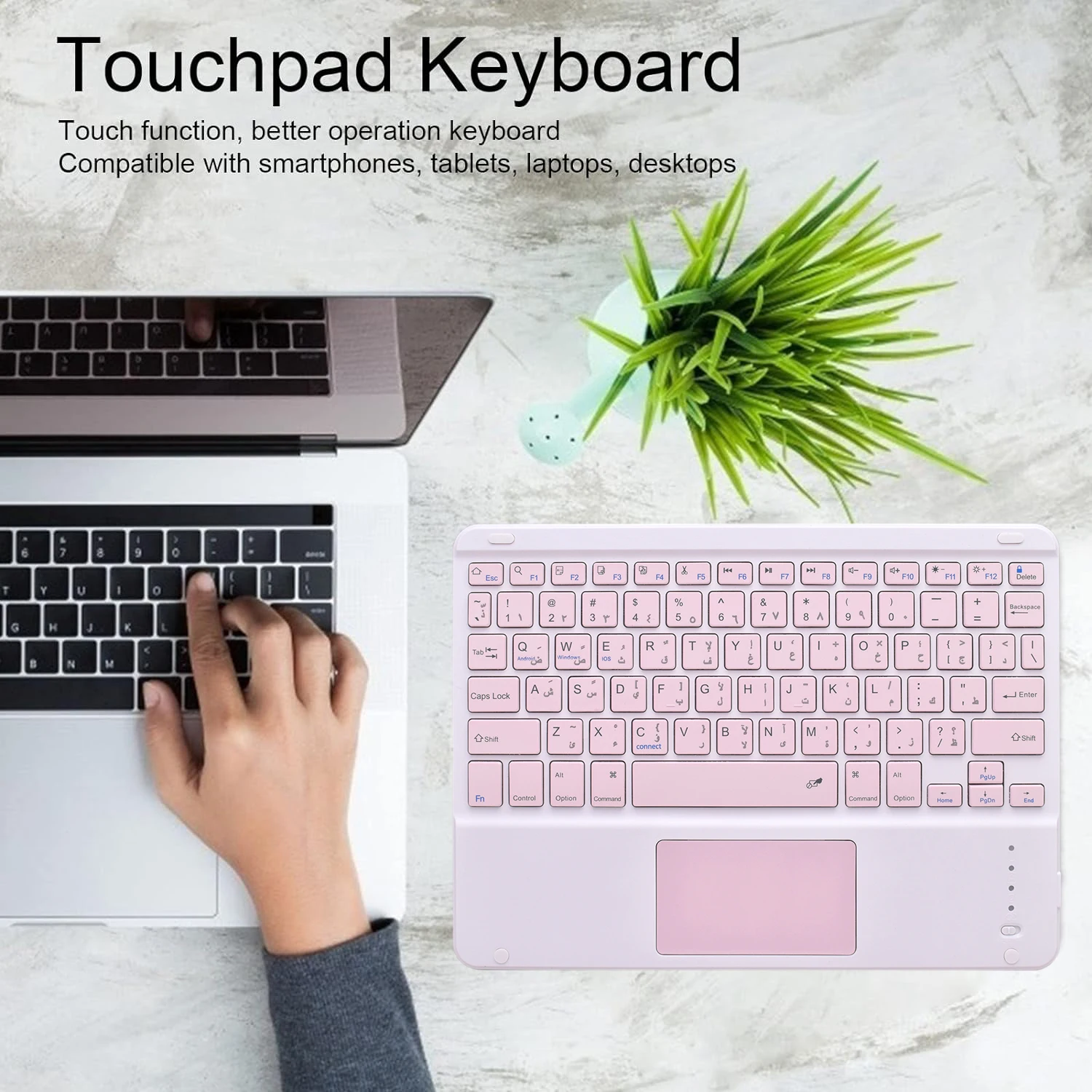 Trackpad Arabic Keyboard for ipad 10.2 10.5 11 10.9 Lenovo P11 Pro M10 Plus 10.6 10.3 10.1 Samsung Tab S9 S8 S7 S6 A9+ A8 A7
