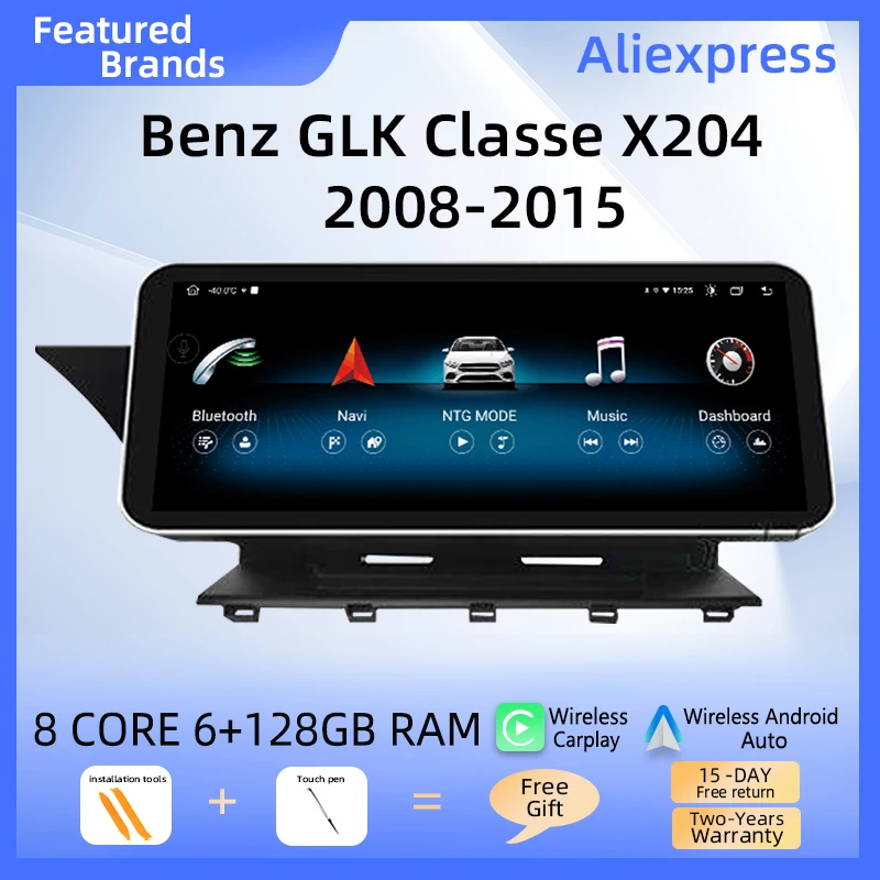 1920*720 Wireless Carplay AutoRadio Android 12 For Mercedes Benz GLK Class X204 2008-2012 Screen Multimedia GPS Navi StereoAudio