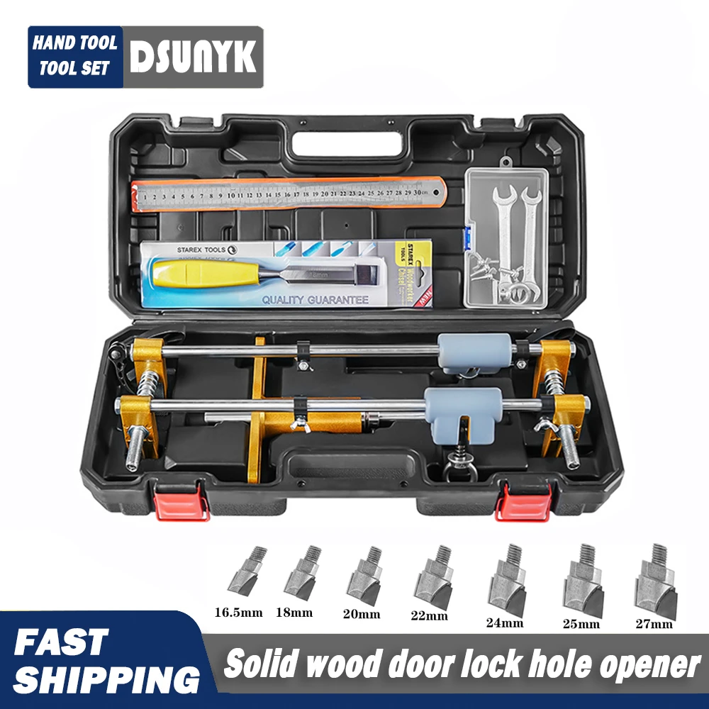 Solid Wood Door Lock Hole Opener Punch Locator Tool Keyhole Slotting