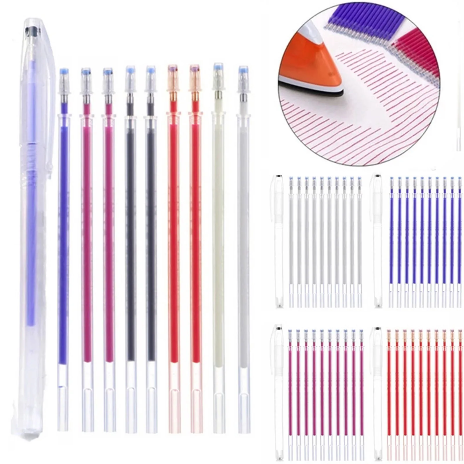 

10PCs/Set Heat Erasable Magic Marker Pen Multicolor Temperature Disappearing Sewing Pens Line Maker Diy Craft Sewing Accessories