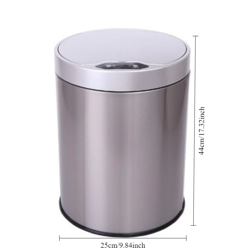 스테인레스 스틸 쉘 실내 쓰레기통 가정용 자동 지능형 감지 쓰레기통 방수 청소 도구 액세서리