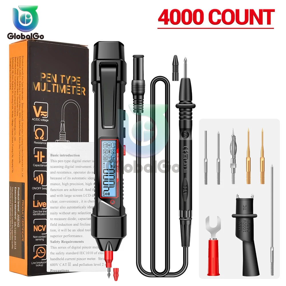 

ANENG A3006 4000 Counts Multifunctional Pen Type Multimeter AC/DC Voltage Tester Ohm Hz Zero Fire Line Detector Electric Tools