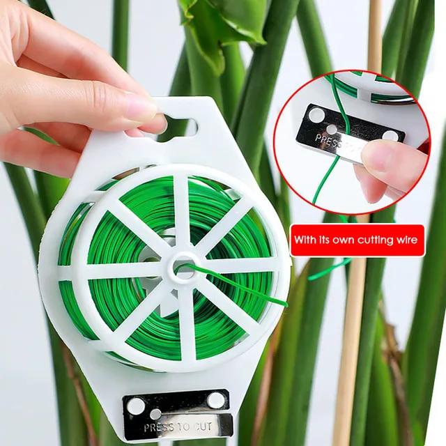 30 M/50 M/100 M Tekercs Huzal Csavarkötegek Műanyag Acél Csavar Nyakkendő Erős Újrafelhasználható Kerti Virággyár Tartó Heveder Kötés - Image 2