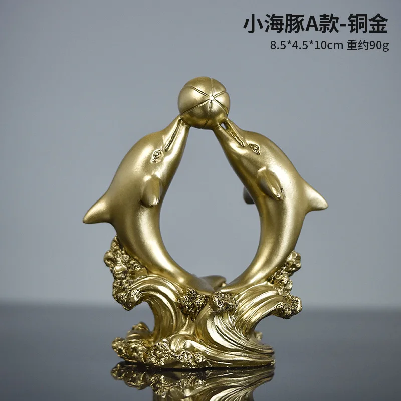 

dolphin Statues Sculptures Animals Figurines Ornaments Resin Craft Feng Shui Home Office Decoration 2024 New