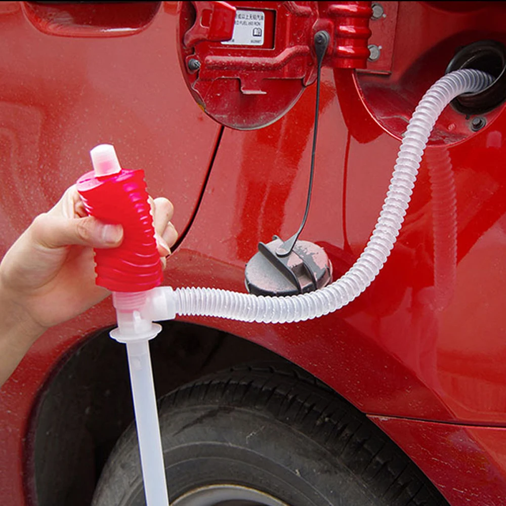 1Pc Universal Portable Car Manual Hand Siphon Pump Hose Gas Oil Liquid Syphon Transfer Pump Engine Parts Car Accessories oil syringe pump liquid transfer pump