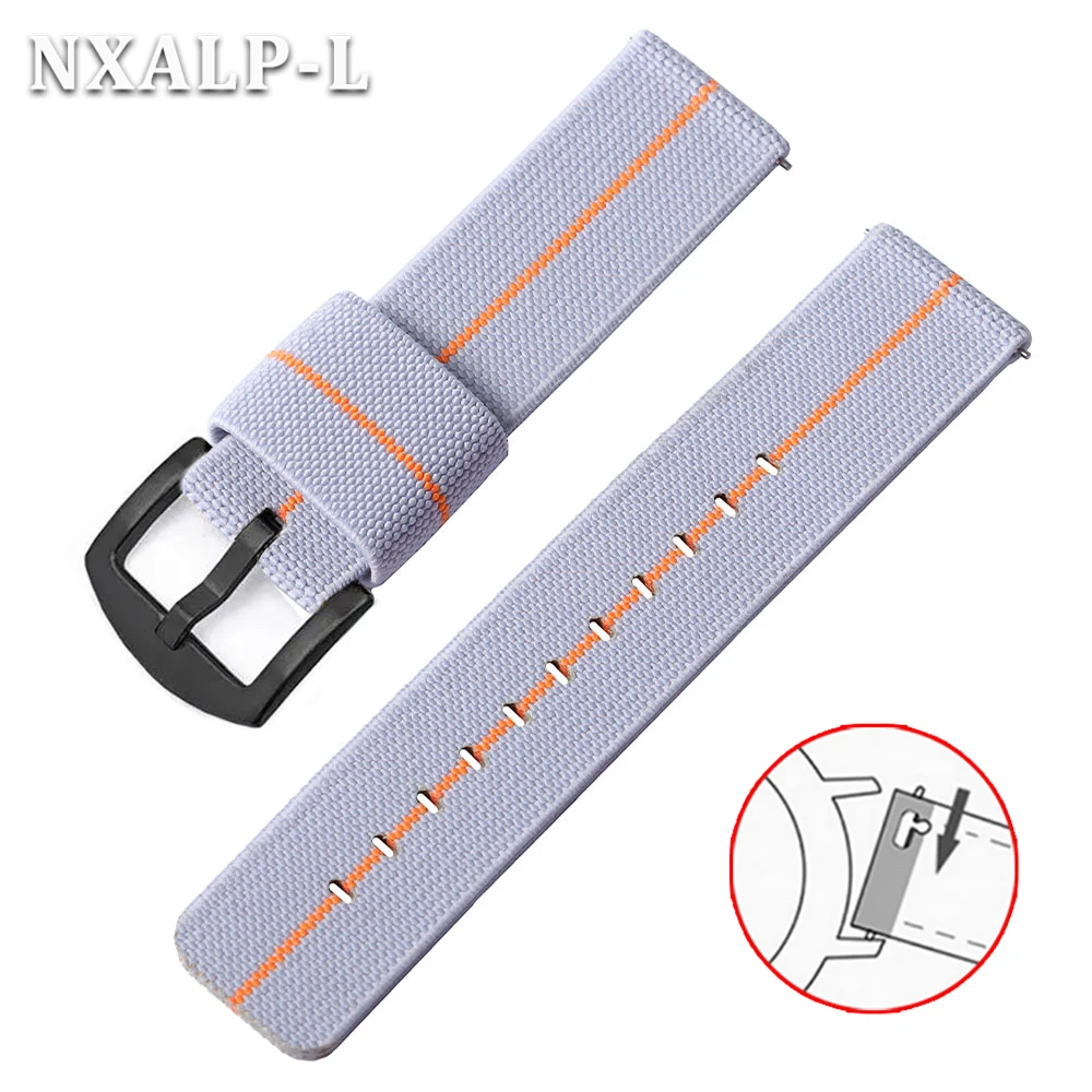 Military-Style Elastic Nylon Watch Band - Quick Release Sport Strap