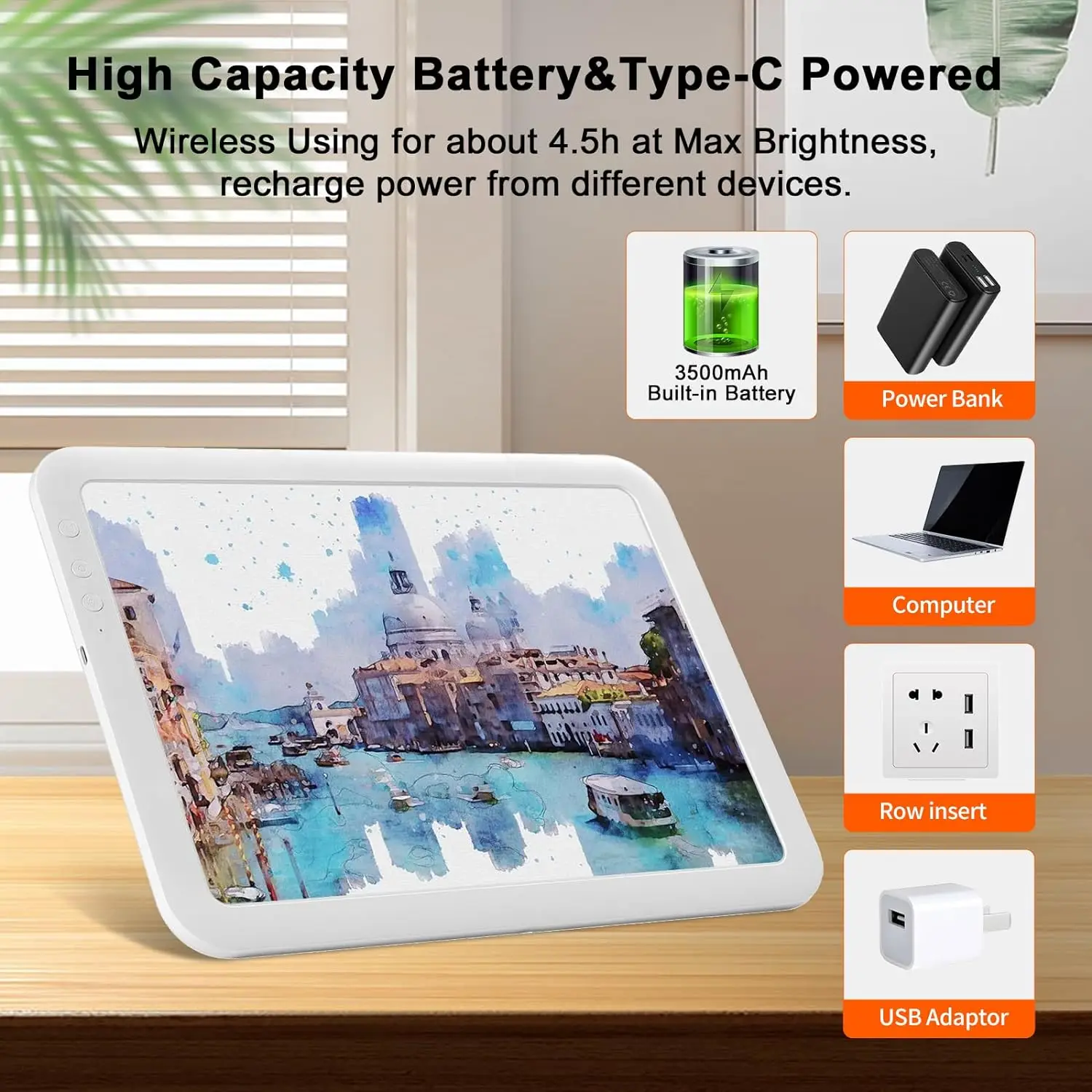 Cricut 잡초 비닐 도구, 다이아몬드 페인팅을 위한 3500mAh 리튬 배터리로 구동되는 A3 충전식 Led 슈퍼 밝은 라이트 패드