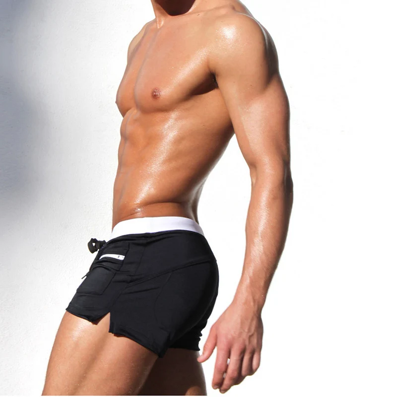 Men Swim Trunks with Zipper Pocket Mesh Liner Quick Dry Stretchy