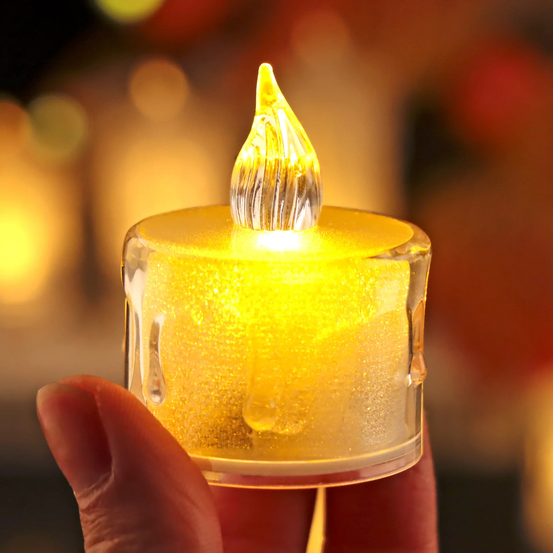 thumbnail image 1 of Vela LED sin llama para decoración de bodas, fiestas de Navidad en casa, velas de té electrónicas con forma de corazón que funcionan con pilas, 1 of 5