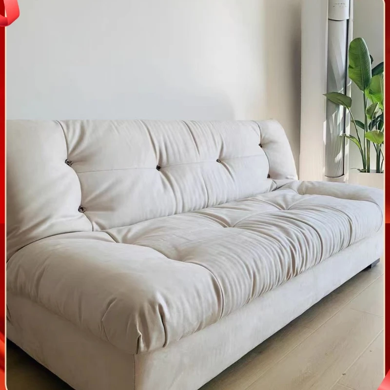 

Modern minimalist cloud folding dual purpose down frosted fabric straight sofa