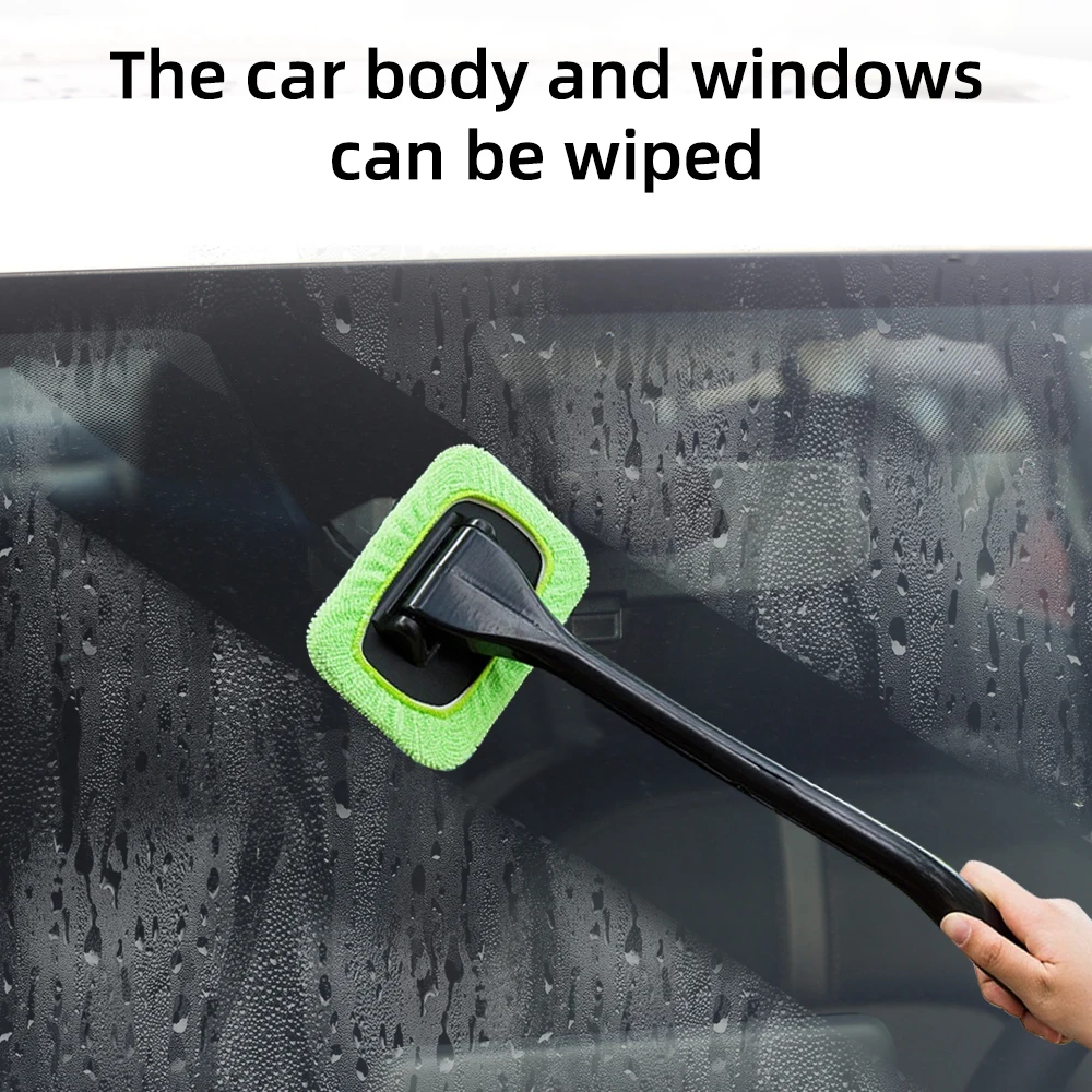 Car Windshield Cleaner Brush Kit Car Inside Window Cleaning Wash Tool  Microfiber Wand with Handle Auto