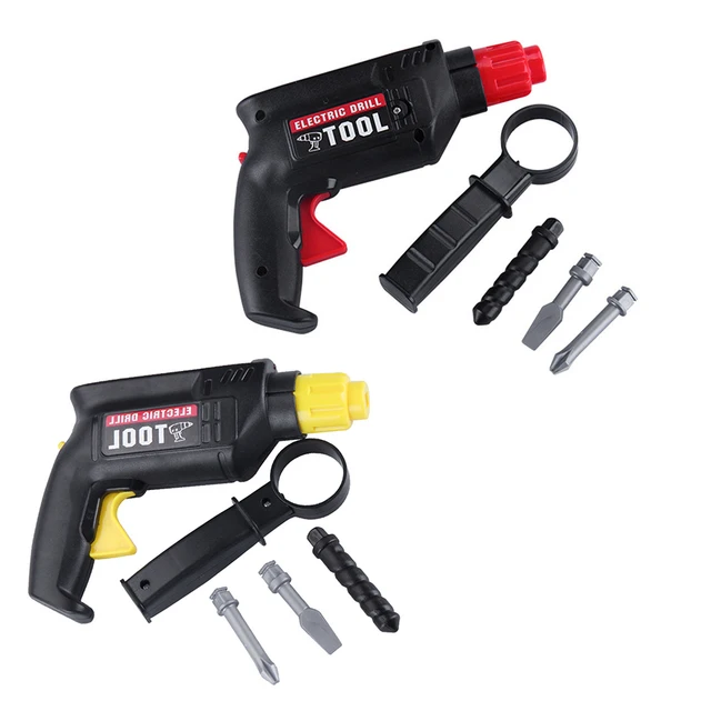 Tools Toys Simulation Electric Drill With 3 Types Of Drills Bit Kids Power Repair Tools Kits Children Pretend Play Sets Gift Toy 3