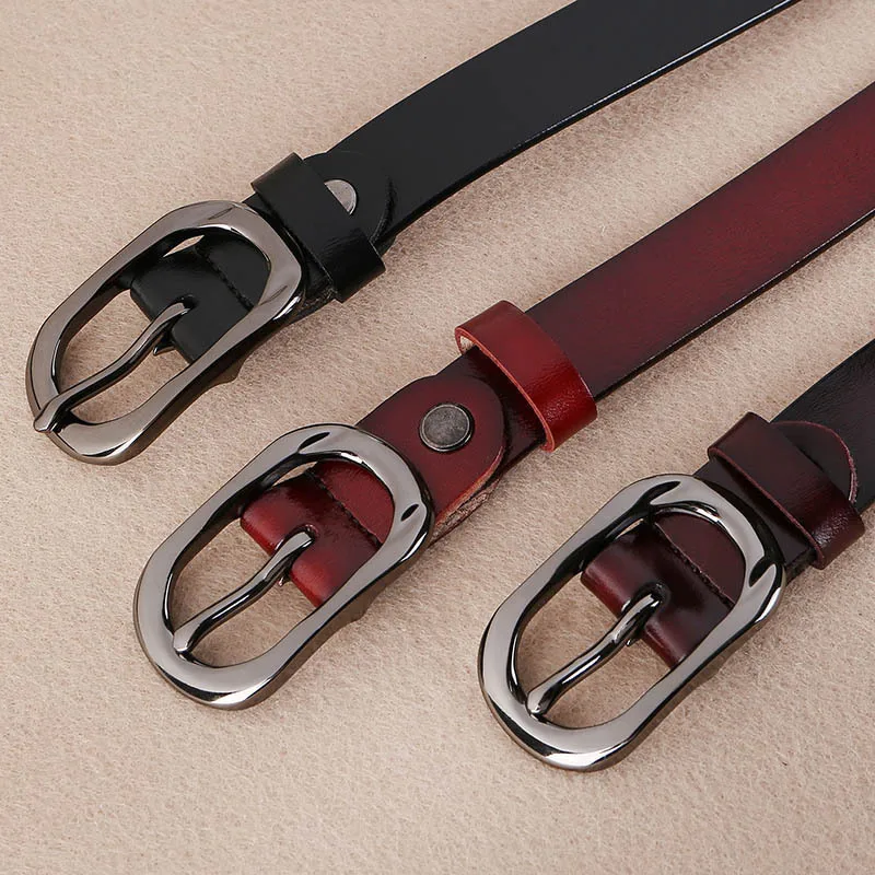 

Women Genuine Leather Belts Formal Business Suit Leather Needle Buttoned Trousers Belt Versatile Business Black Waist Belts