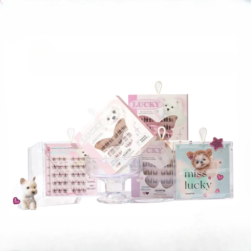 

FLORTTE Kawaii Self-adhesive Glue-free False Eyelashes Segmented and Non-removable Fashion Portable Cosmetics Girl Gift