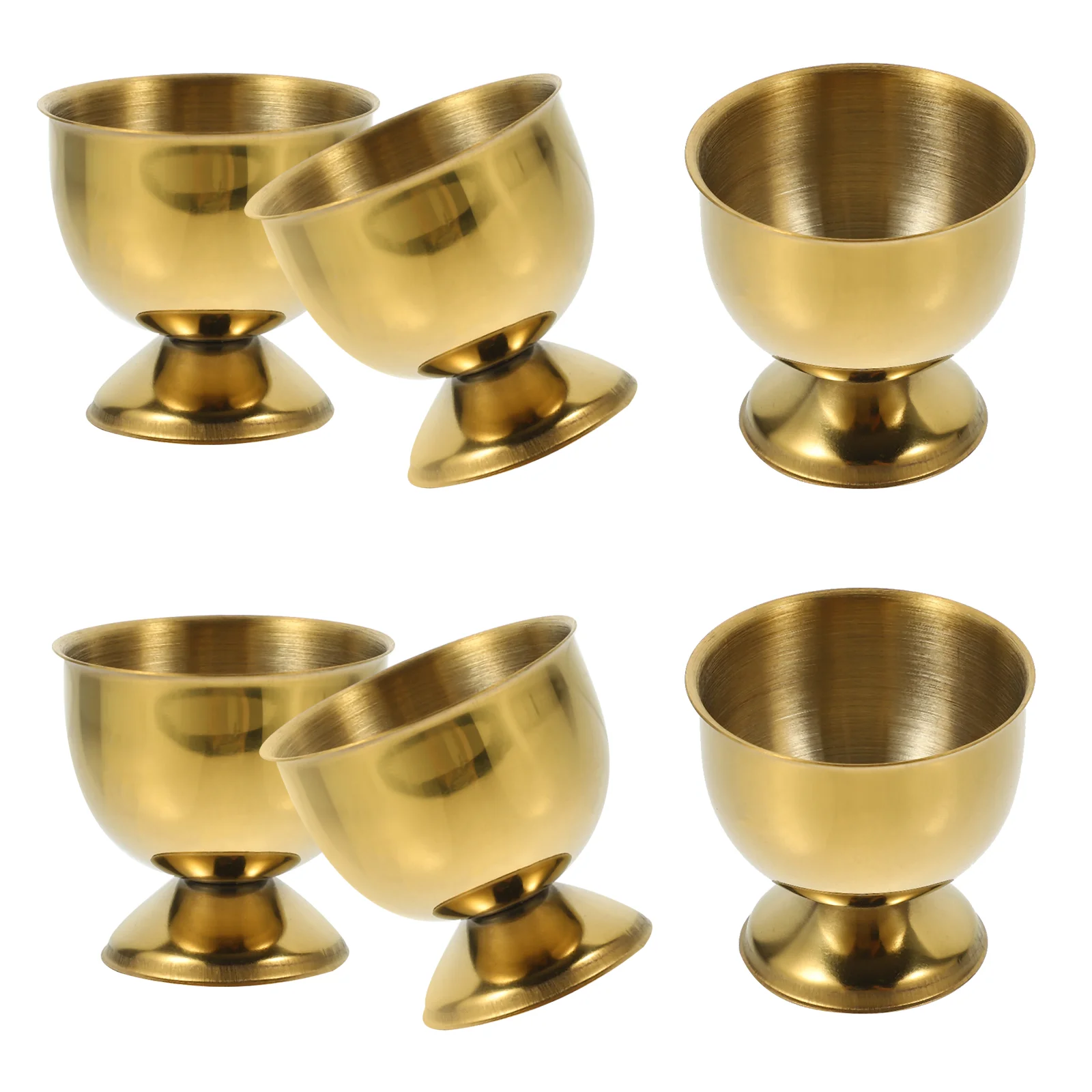 

6Pcs Stainless Steel Egg Cups Tabletop Egg Holder Stands Small Beer Cups