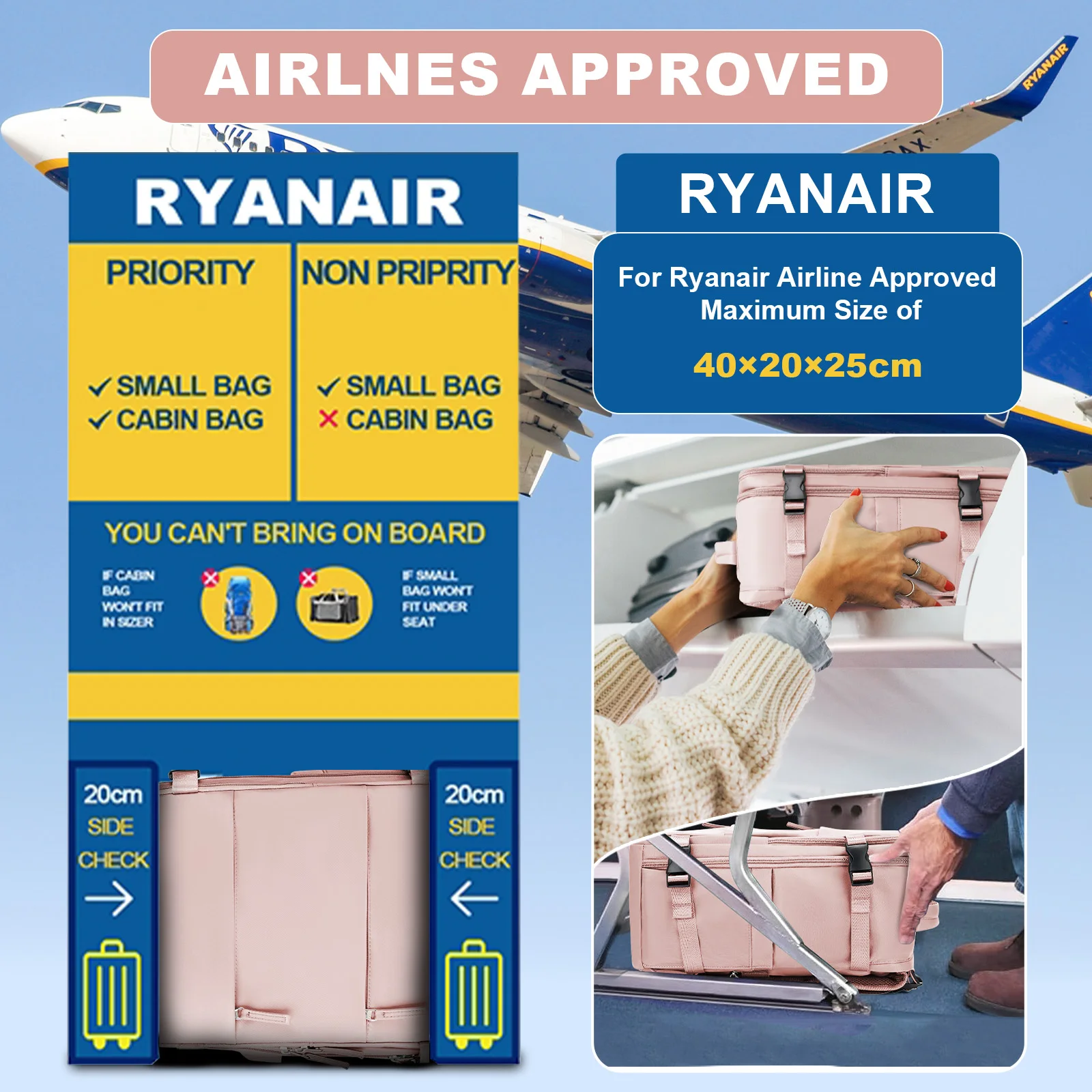 Backpack Travel Cabin Aircraft 40x20x25 Women's Backpack ,Waterproof Travel Backpack Laptop Backpack Female bags ,Male Backpacks