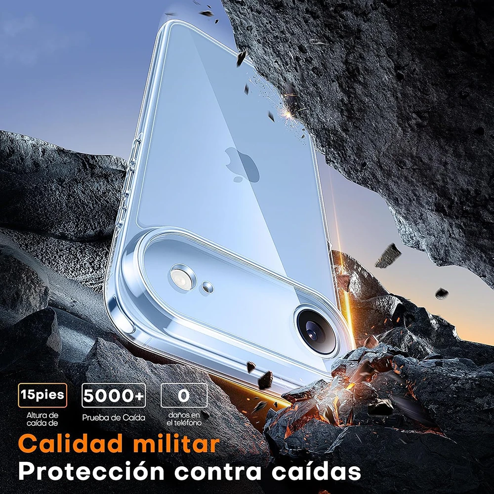 Shockproof Hybrid Case with Hard Back Cover and Transparent Soft Shell