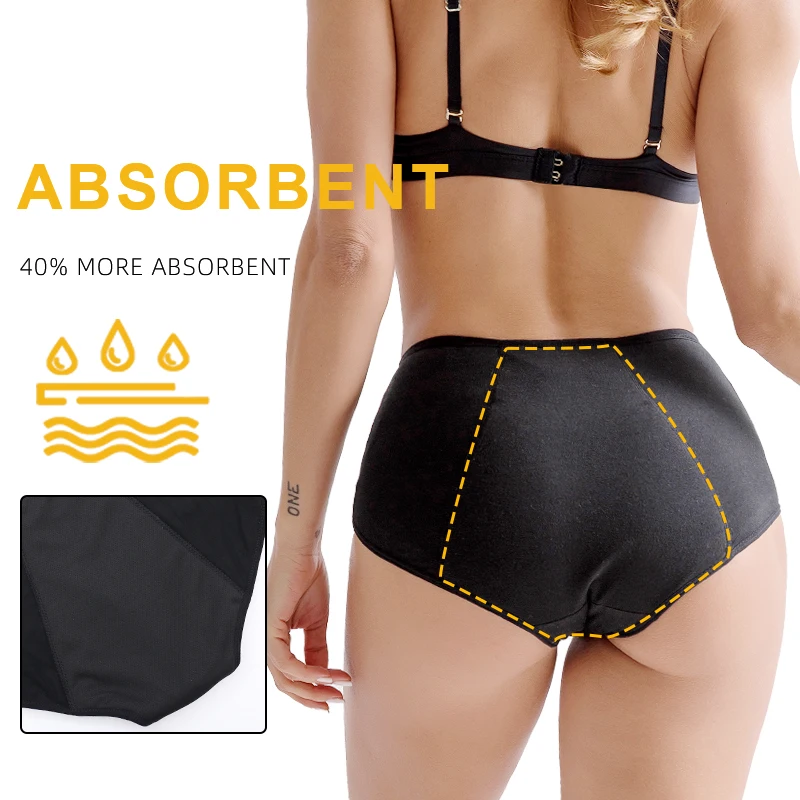 Menstrual Panties Heavy Flow Classic Women Underwear Leakproof Breathable Briefs Fast Absorption Undies Cotton Period Panties 2