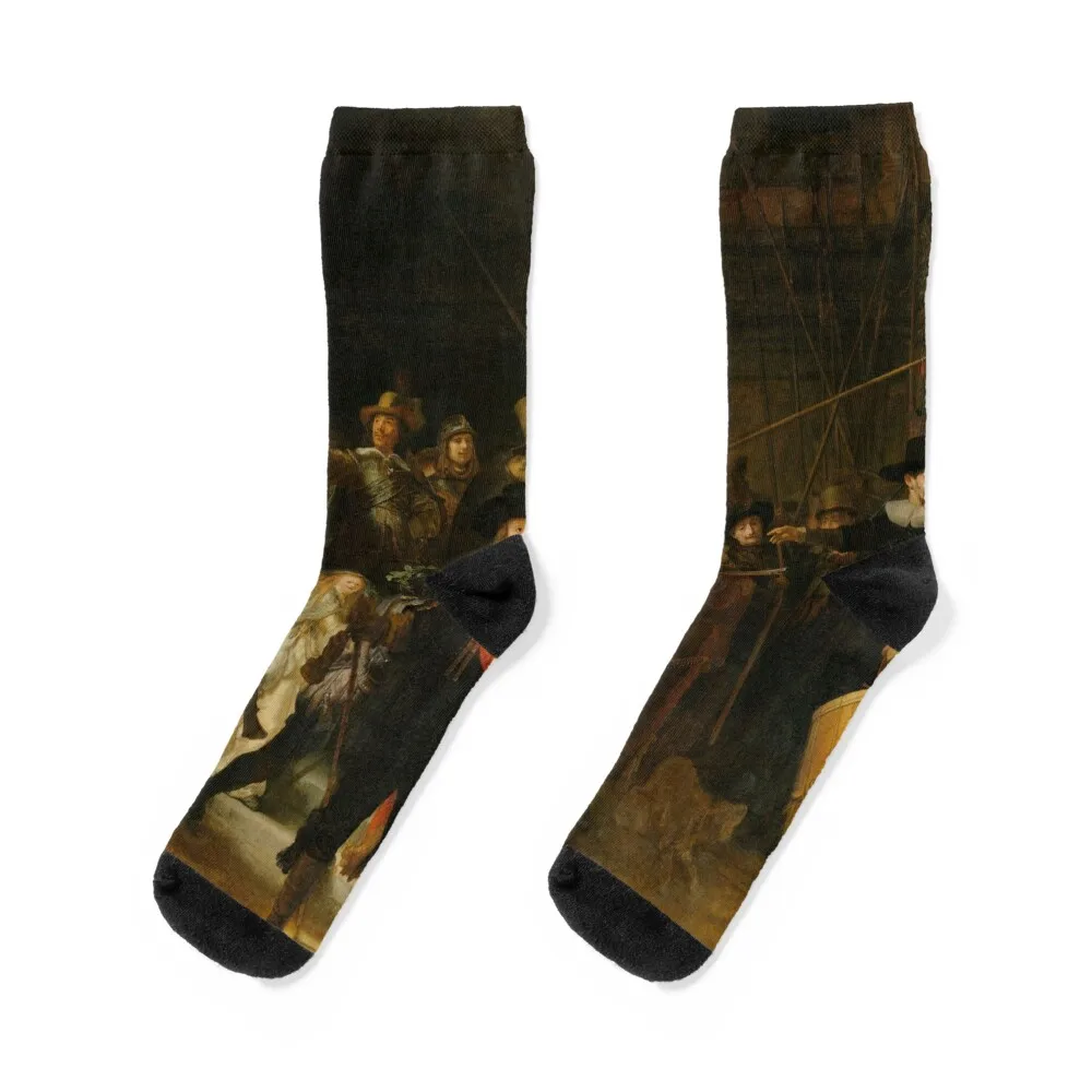 

The Nightwatch by Rembrandt van Rijn ( Nachtwacht ) Socks Lots colored japanese fashion Argentina Socks For Man Women's