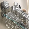 Light Luxury Bathroom Shelf Suction Cup Shampoo Shower Rack Punch-Free Storage Organizer Holder Bathroom Accessories 4